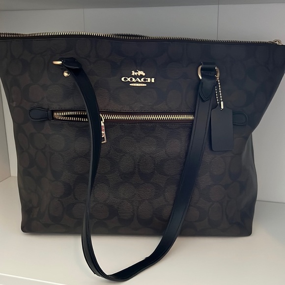 Coach signature black and brown gallery tote - Picture 1 of 11